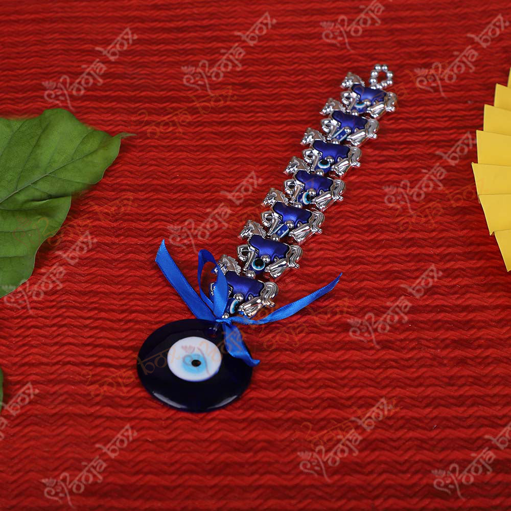 Seven Horse Evil Eye With Amulet Hanging