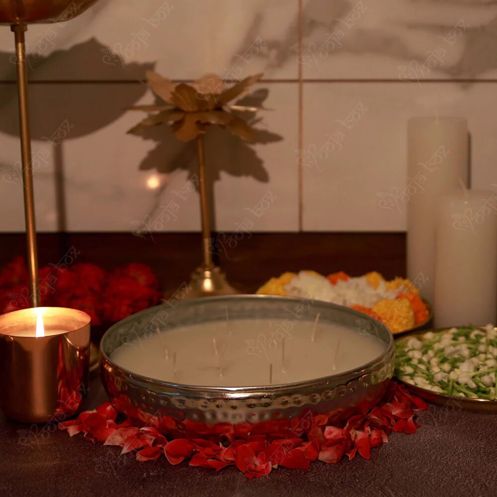 Silver Multi Wick Scented Candle Urli