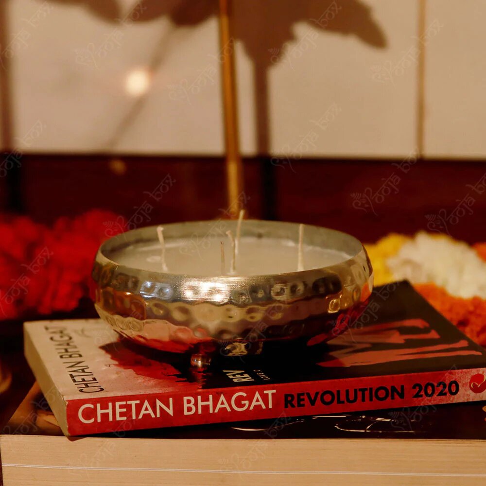 Silver Multi Wick Scented Candle Urli