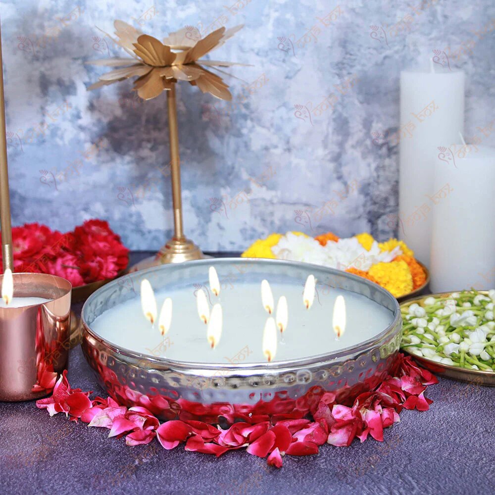 Silver Multi Wick Scented Candle Urli