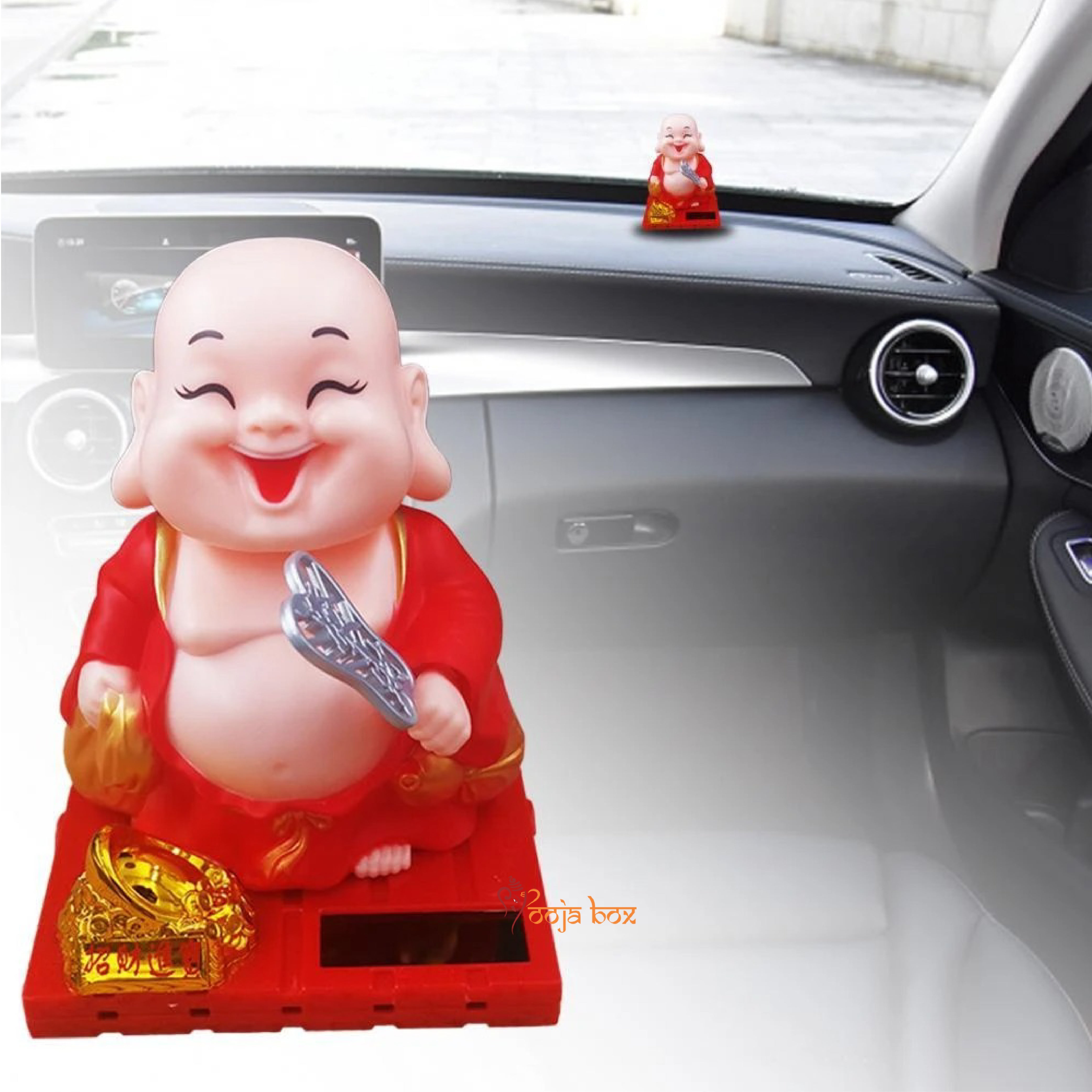 The "Ritualistic Monk" laughing Buddha holding a money bag