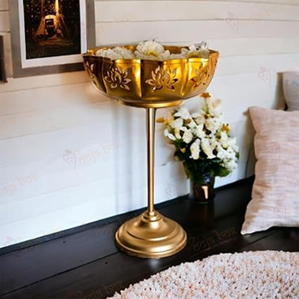 Standing Lotus Designer Cutting Urli