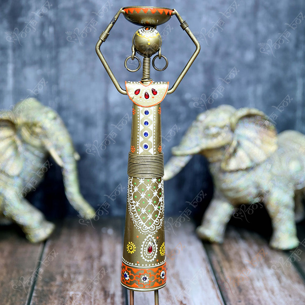 Tribal Lady Holding Tokri Statue for Home Decor