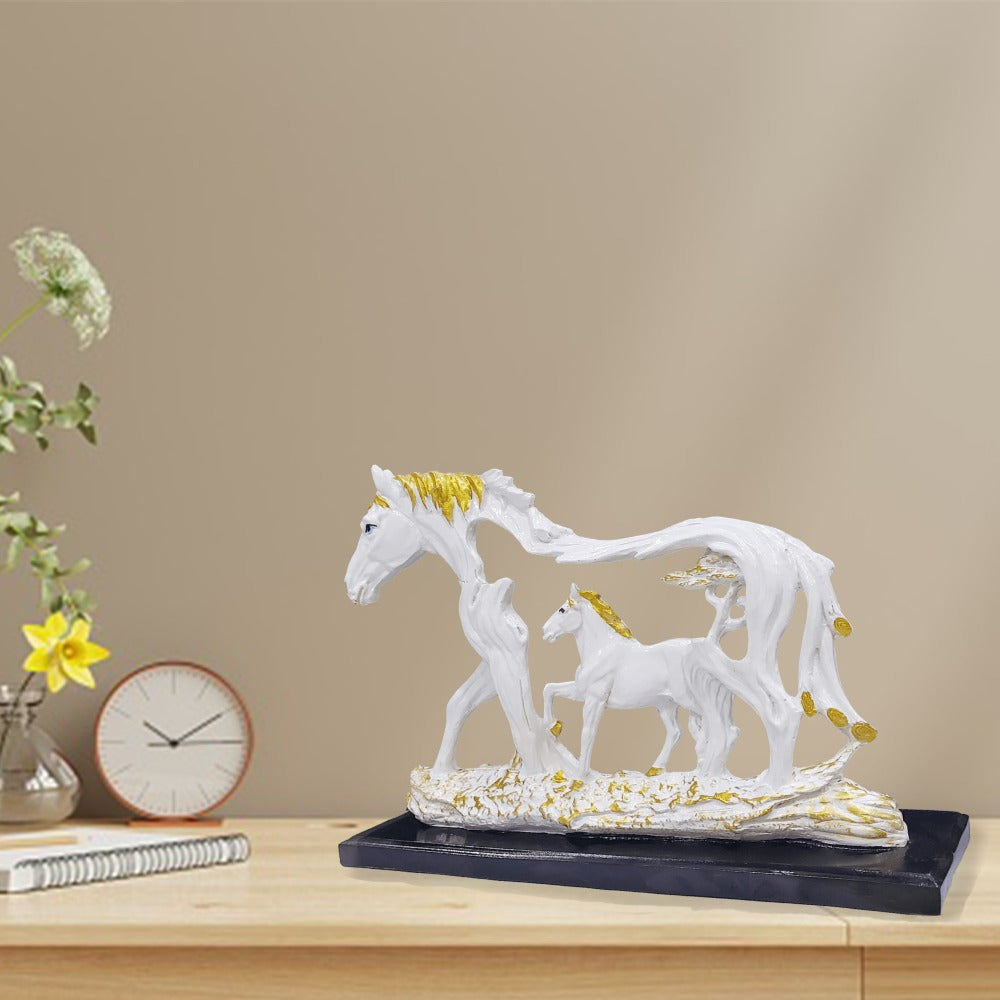 White Feng Shui Galloping Horse Statue Height 22 CM
