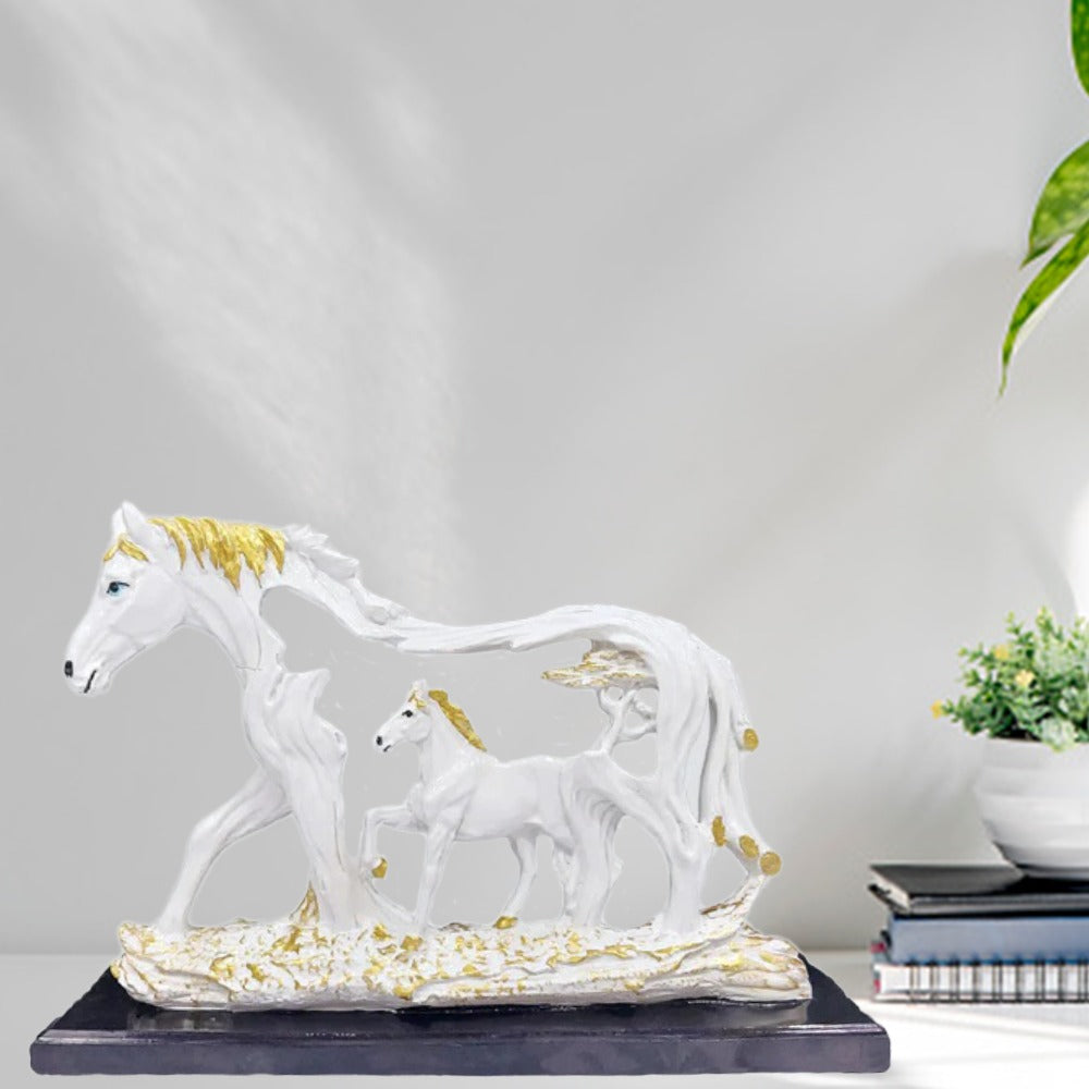 White Feng Shui Galloping Horse Statue Height 22 CM