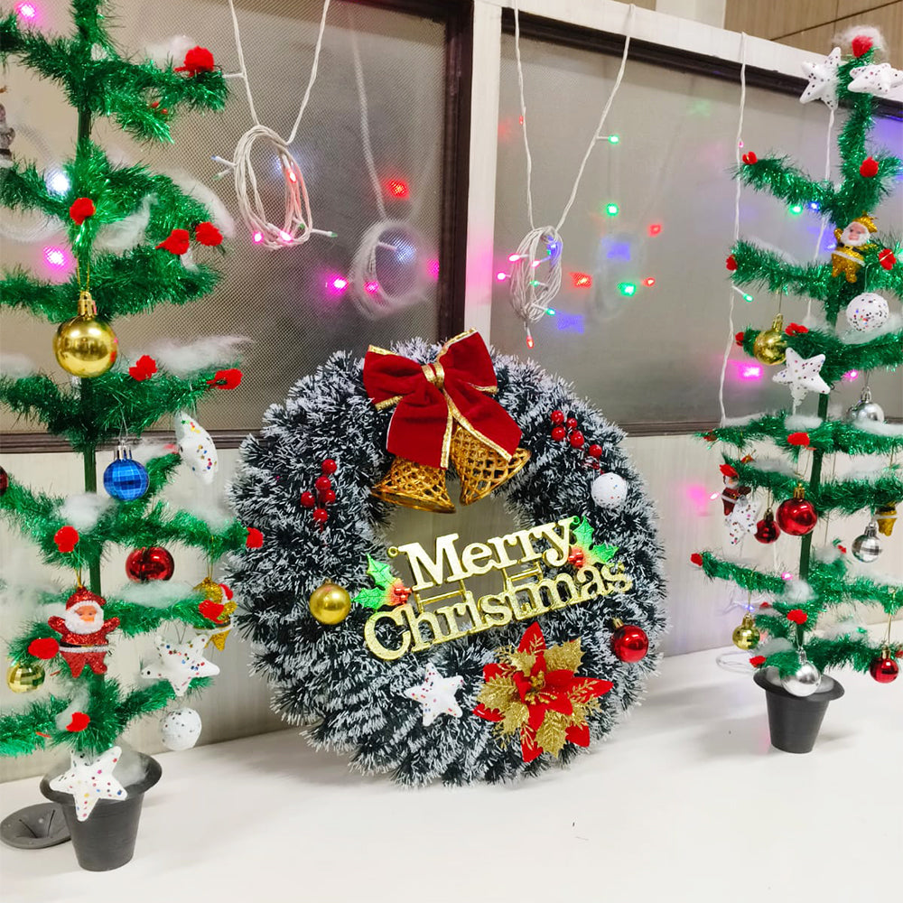 Christmas Snow Green Wreath Hanging Décor | Christmas Snow Green Wreaths for Front Door