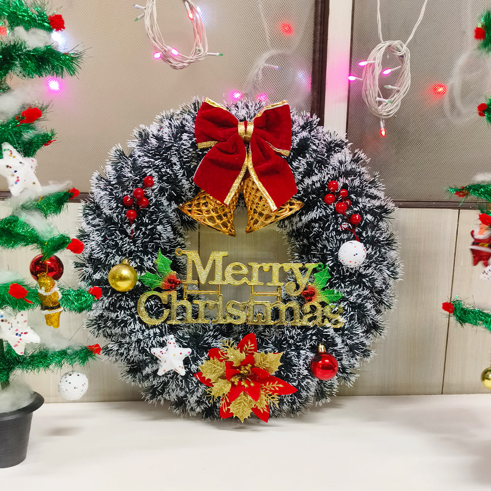 Christmas Snow Green Wreath Hanging Décor | Christmas Snow Green Wreaths for Front Door