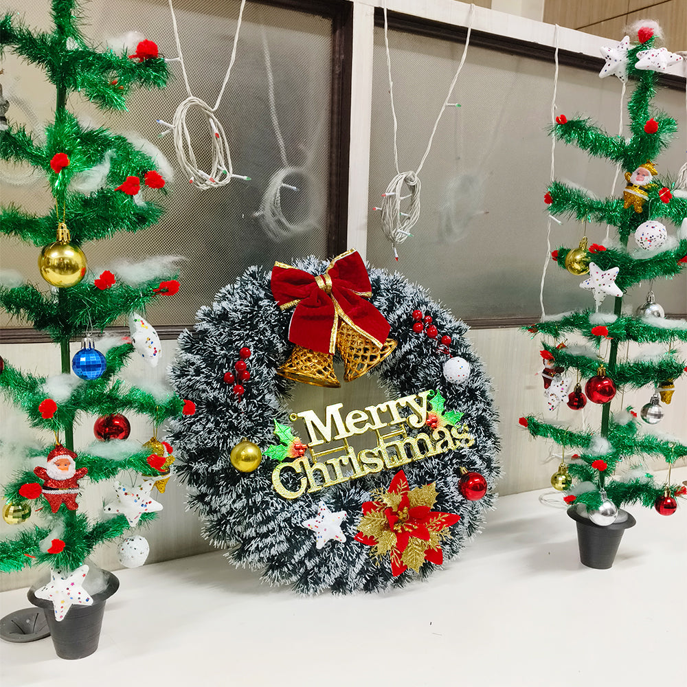 Christmas Snow Green Wreath Hanging Décor | Christmas Snow Green Wreaths for Front Door