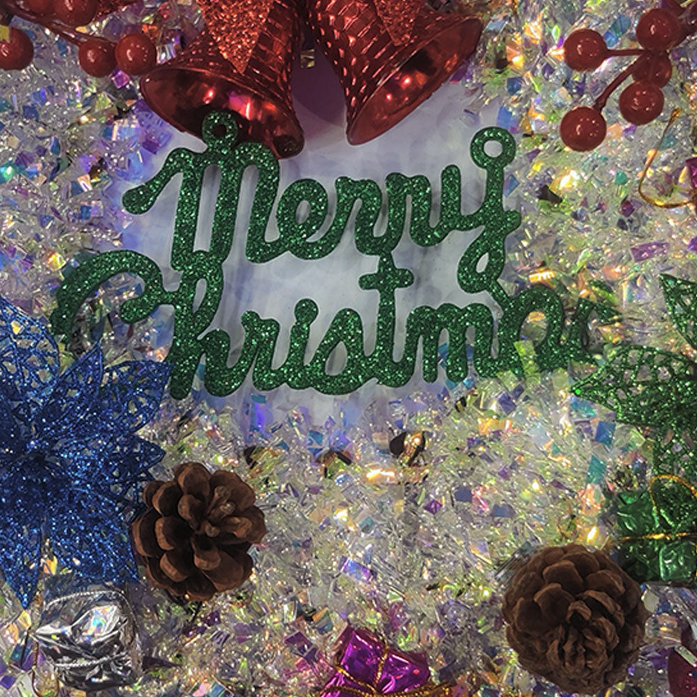 Christmas Silver Wreaths Garlands Hanging Front Door Red Barry Decoration Seasonal for Christmas & New Year, Christmas Decor Accessories